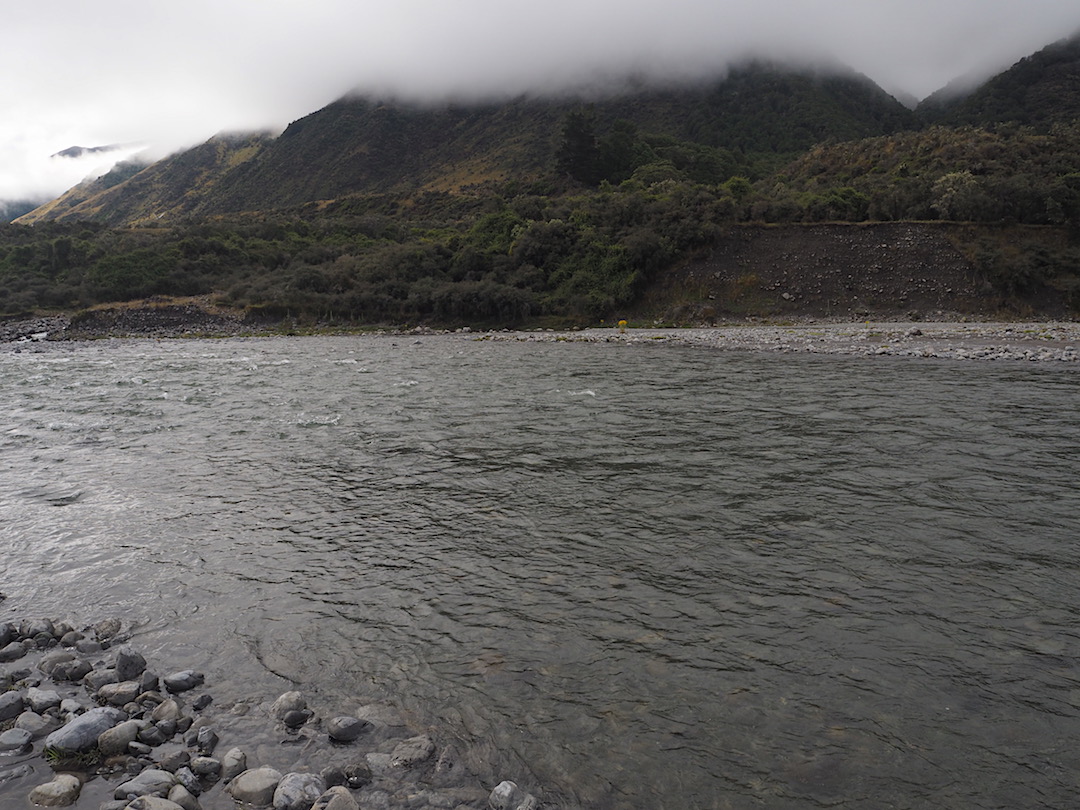 This is the Hope River crossing near Museum Hut. Everything was in waterproof bags inside my pack.