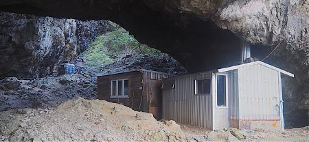 Westies is in a cave. That means it's damp. | Westies Hut, Fiordland National Park