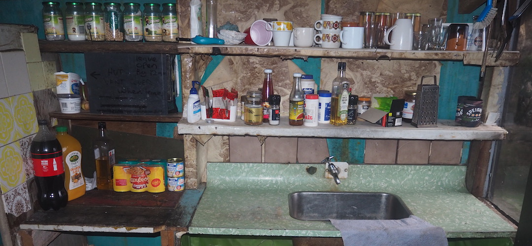 Chickpeas and herbs are in jars so the rats can't get at them.  | Westies Hut, Fiordland National Park | Westies Hut, Fiordland National Park