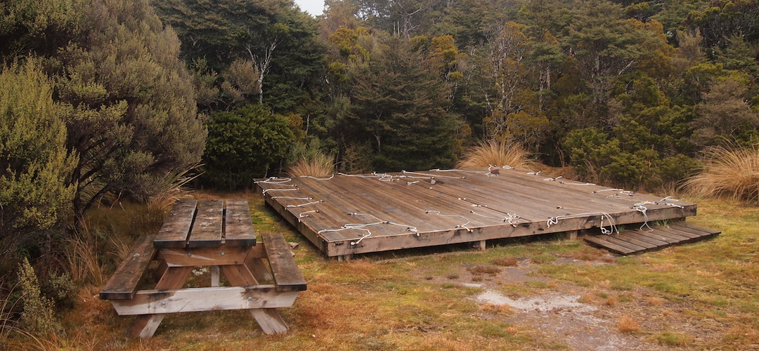 Saxon Hut camping area, Heaphy Track, Kahurangi National Park