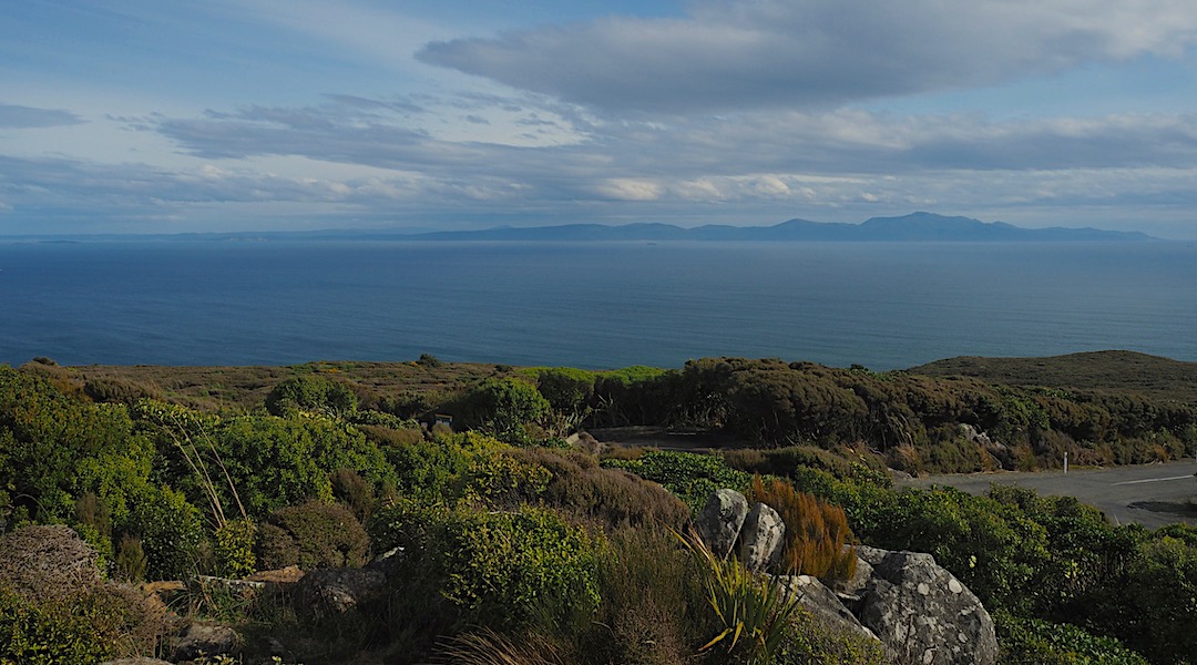 Fromt Bluff Hill looking over to Rakiura. I'll be walking from left to right along the coast soon enough. | Stewart Island/Rakiura August 2018