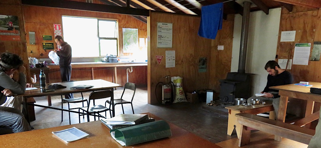 Living and kitchen area. | Shelter Rock Hut, Rees Dart Track