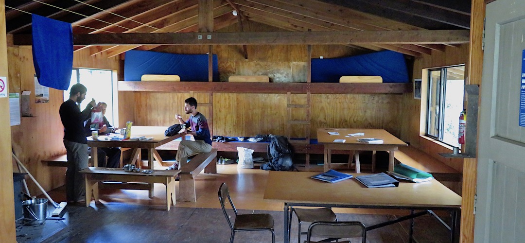Living area, main block. | Shelter Rock Hut, Rees Dart Track