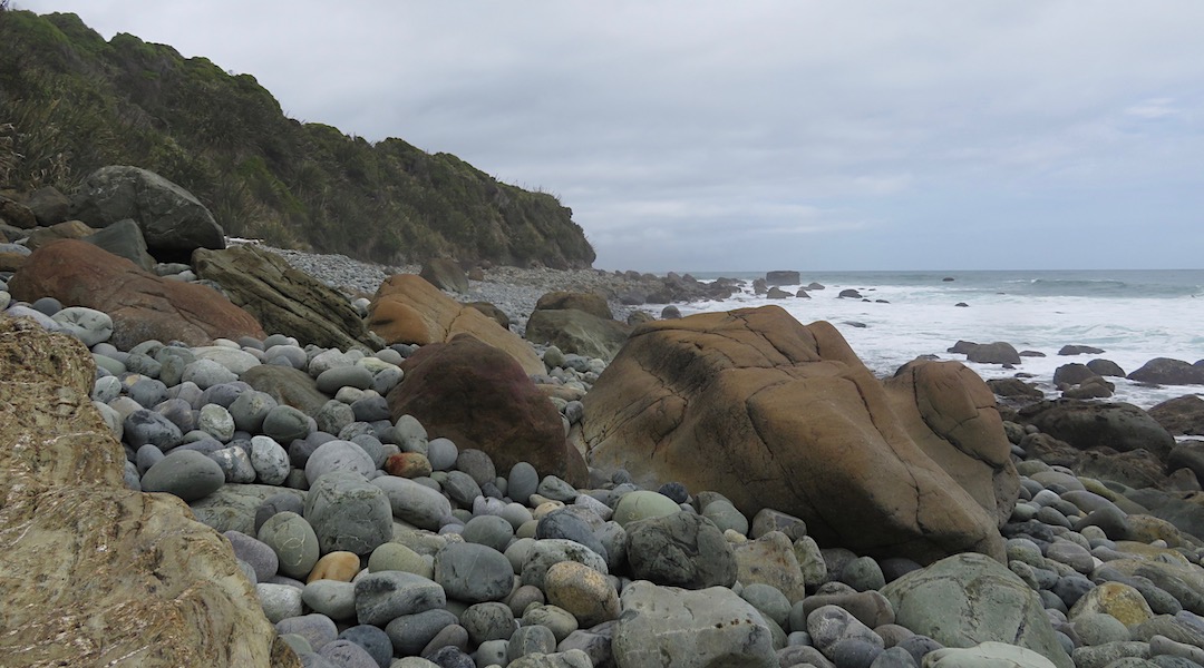Much of the way you need to be able to traipse over these sort of boulders. | Cascade to the Hollyford Track, South Westland