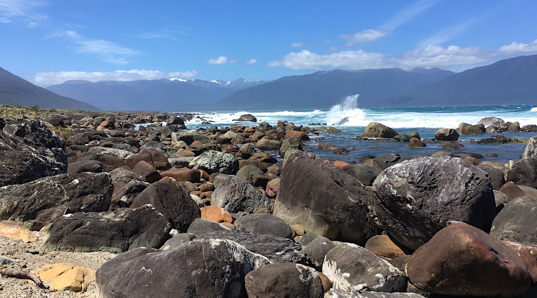 Big Bay with the Red Hills behind. | Cascade River to Martins Bay coast route, South Westland 