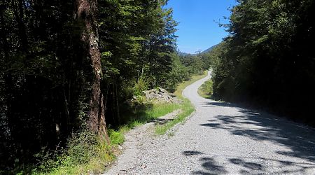 The 30 km long, unsealed Jackson River Road looks a lot like this. | Cascade River to Martins Bay coast route, South Westland 