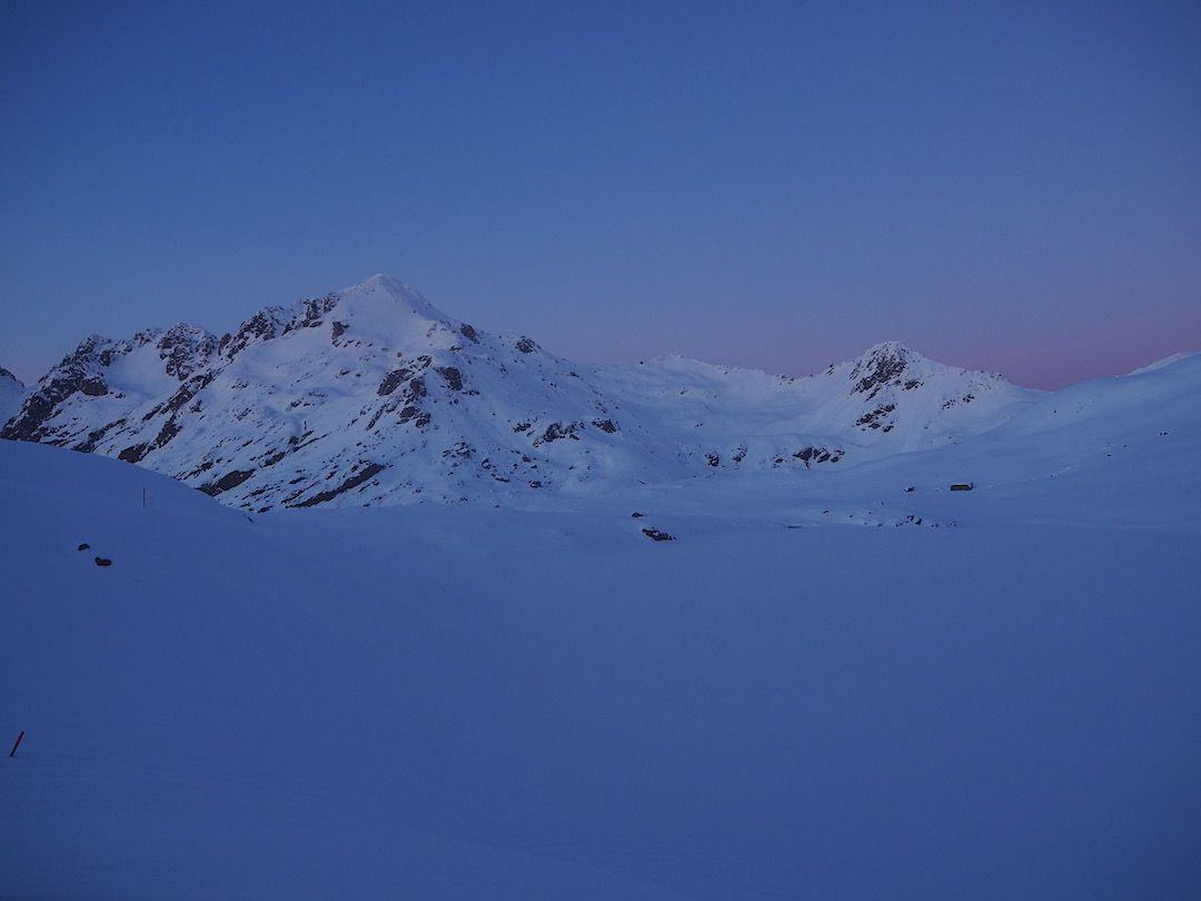 Angelus Peak, 2075 m, Sunset Saddle, and Lake Angelus, sunrise, Day 3 | Lake Angelus, July 2019