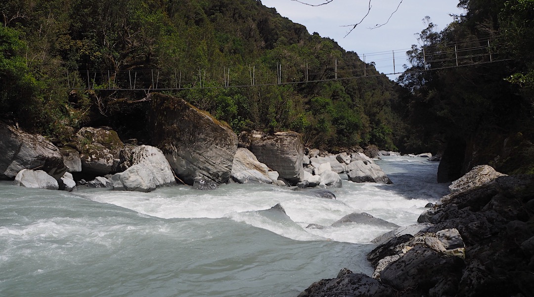 Newton swingbridge, Arahura River. | Arahura/Styx blog, December 2019
