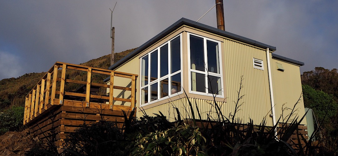 The windows and deck allow views down to the Grey River.  | Ces Clarke Hut, Paparoa Great Walk