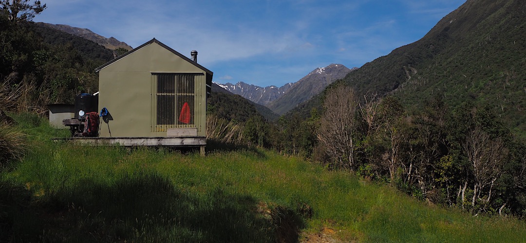 Great location well above the river. | Mudflats Hut, Arahura River, West Coast