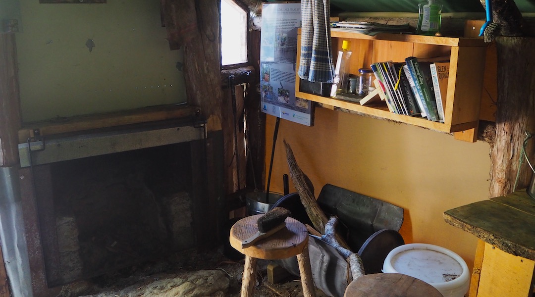 Soper Shelter, Lake Stanley fireplace | Kahurangi National Park