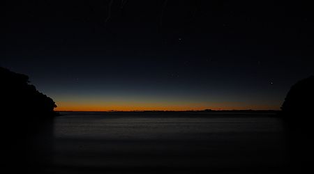 Sunrise at Te Pukatea Bay campsite, Abel Tasman National Park