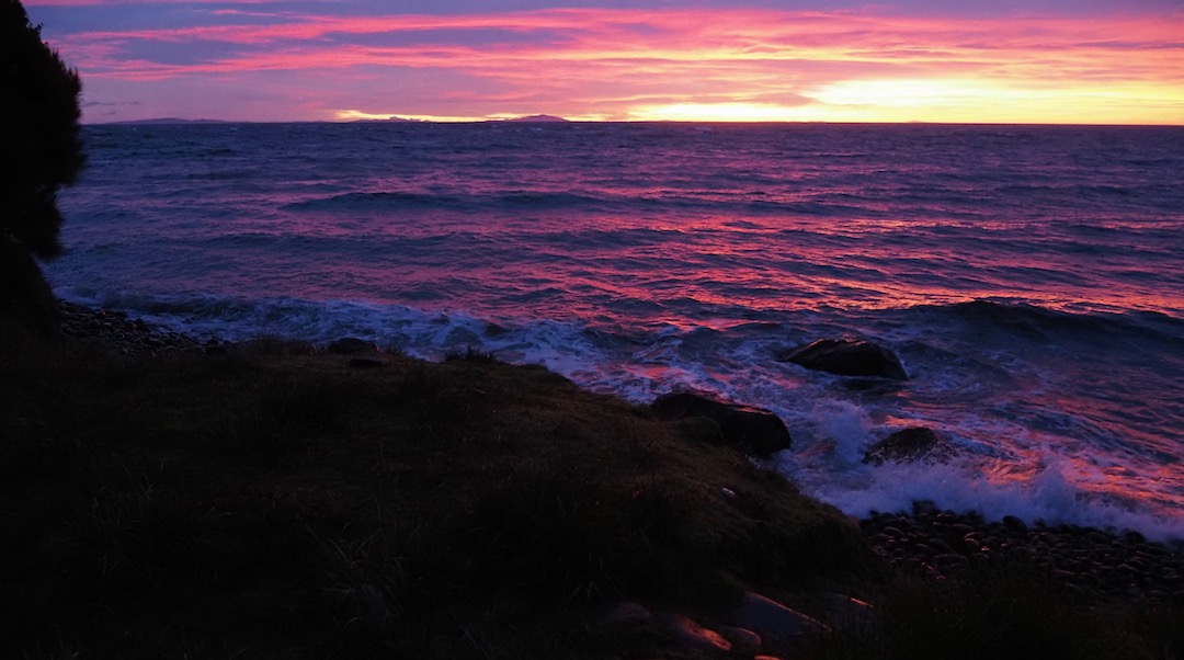 Sunrise at Christmas Village Hut. | Northwest Circuit, Rakiura National Park