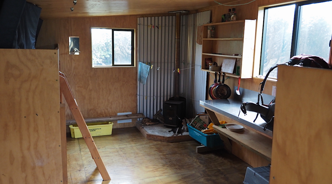Interior of the hut. | Little Hellfire Hunters Hut, Rakiura National Park