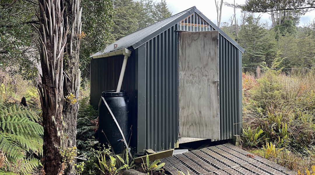 Rainwater tank.  | Grant Burn Bivvy, Fiordland National Park