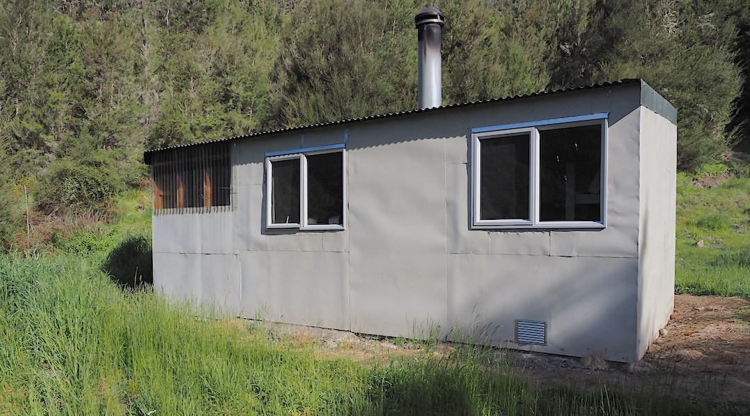 The hut is a shoe box design. | New Boulder Forks Hut, South Marlborough