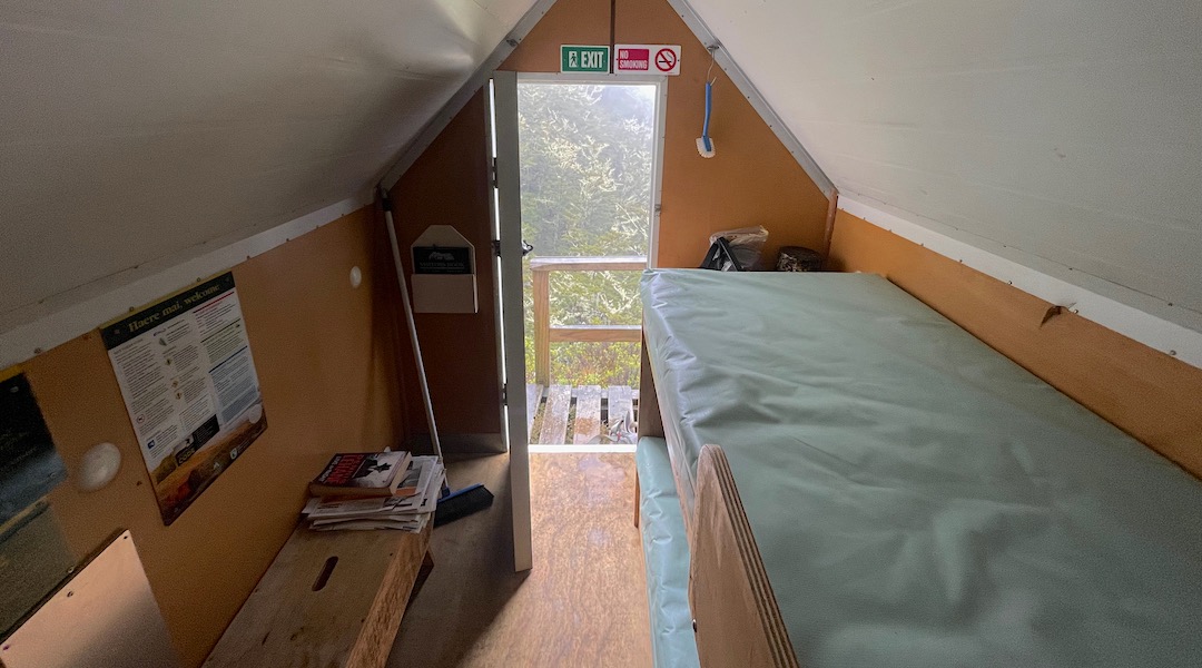 That door is only 1600 mm high. | Turkey Nest Bivvy, South Marlborough
