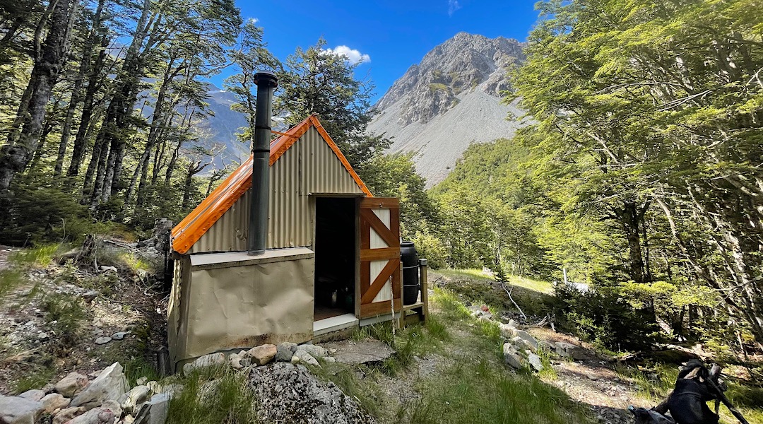 The amazing view is somewhat obscured by the forest. | Avoca Hut, Craigieburn Forest Park