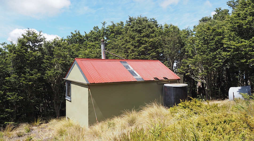 A skylight has been added when it was re-roofed. | Black Hill Hut, Oxford Forest Conservation Area