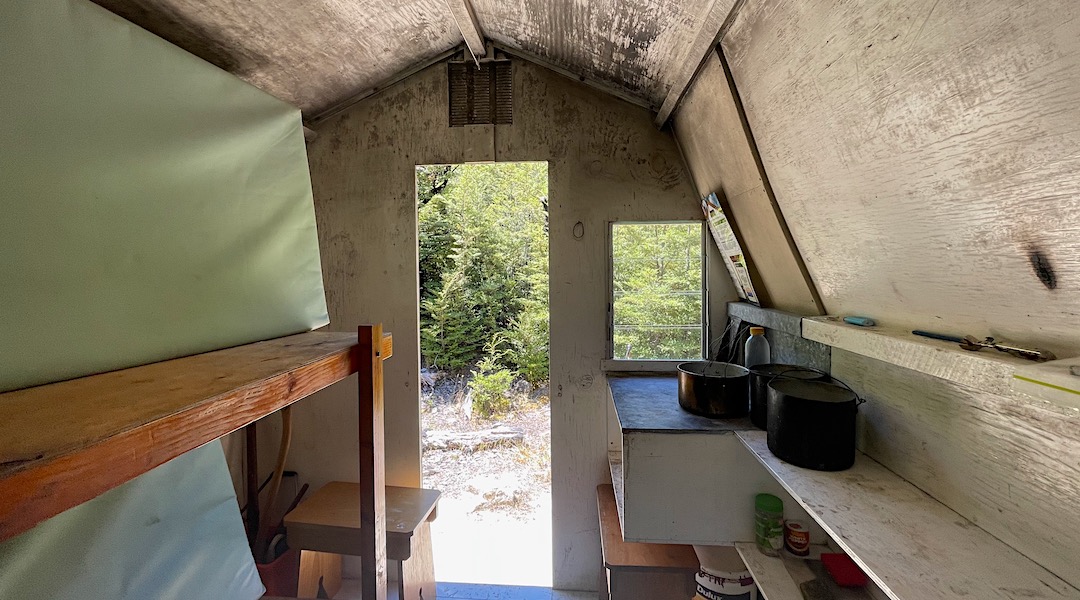 The interior will be painted soon. | Lower Salmon Creek Bivvy, Oxford Forest Conservation Area