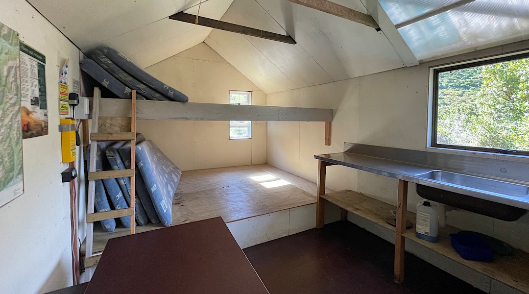 Now fully lined. With a decent skylight and windows. | Park Morpeth Hut, Wilberforce Conservation Area