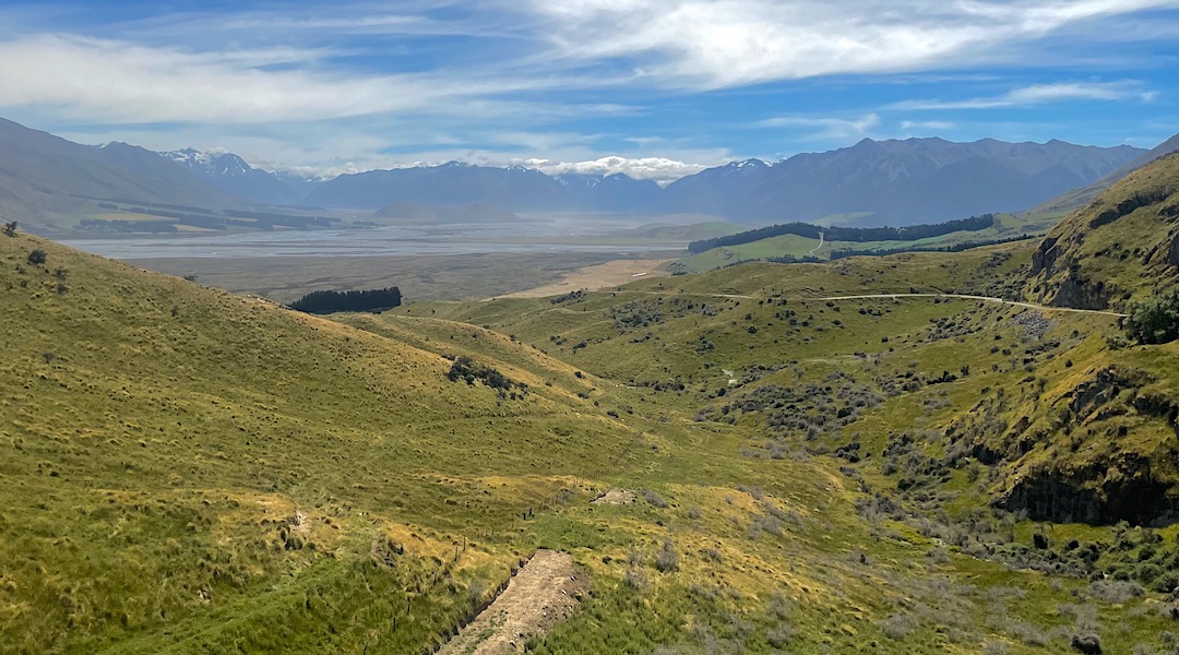 Getting lost on the way to Harper River campsite and looking up the Rakaia River, not the Wilberforce.