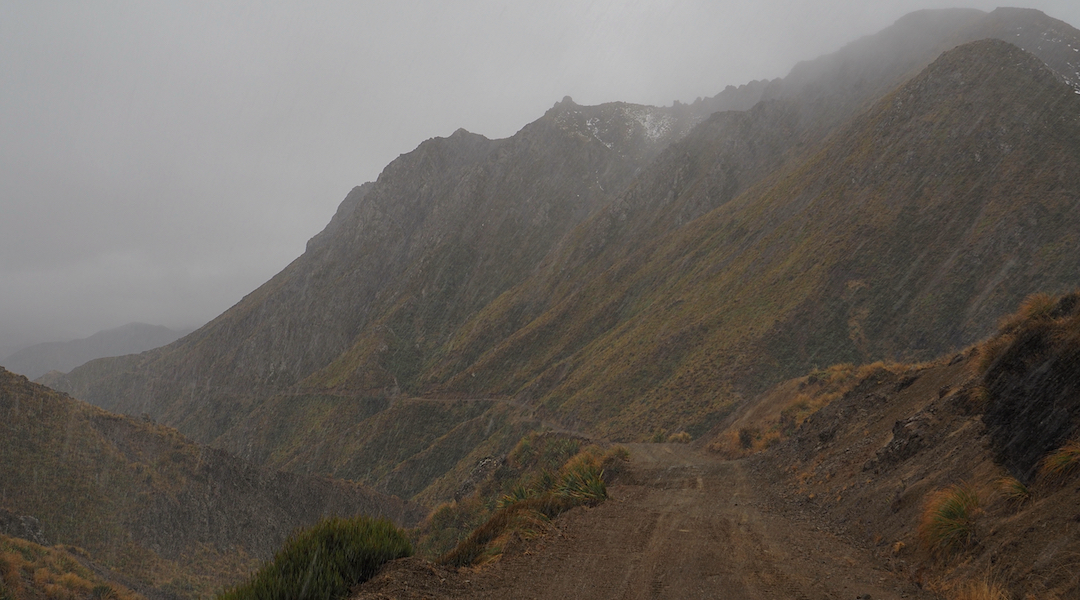 snowing over Blind Saddle, Marlborough