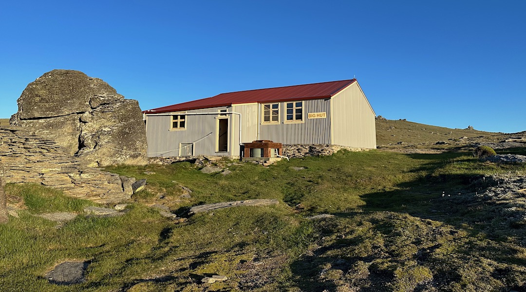 The water tank is next to the front door. | Big Hut, Rock and Pillar Scenic Reserve