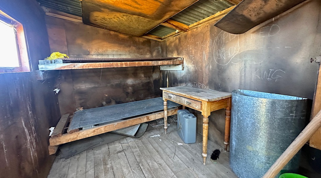 The bunks do not have mattresses. | Botany Hut, Rock and Pillar Scenic Reserve