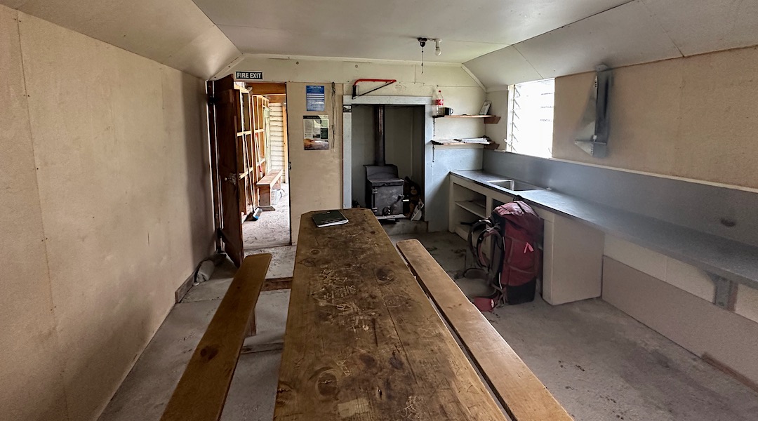 Kitchen in the original 1924 hut. | Tailings Hut, Oteake Conservation Park
