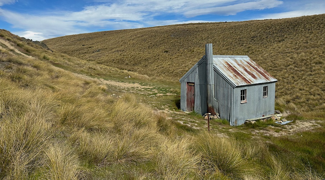 You can't see the hut until almost there. | Chimney Creek Hut, Oteake Conservation Park