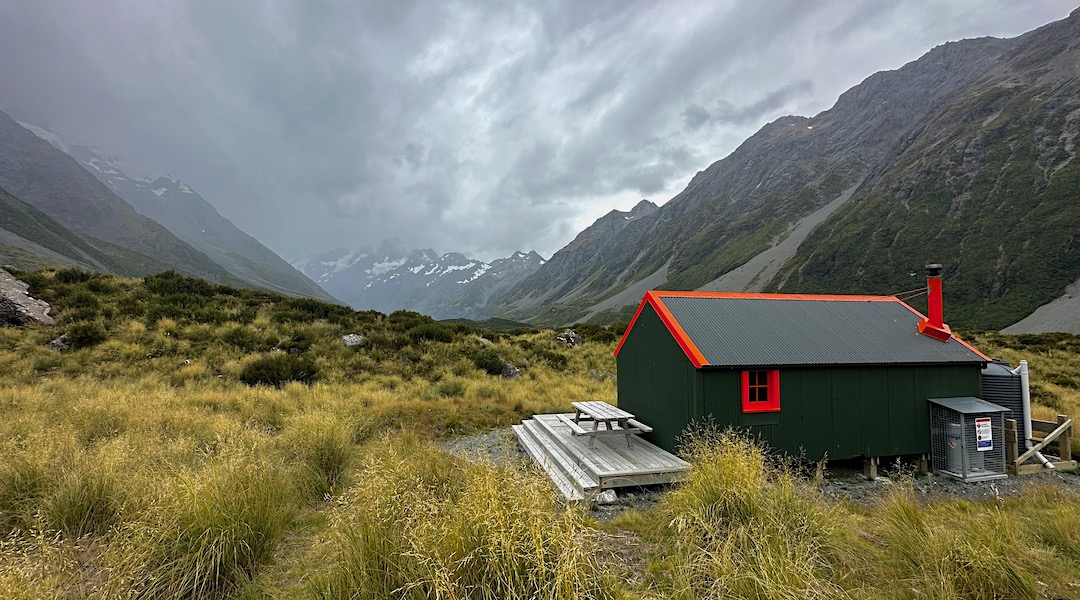 Looking up the Hooker valley to Aoraki/Mt Cook. | Hooker Hut, Aoraki/Mt Cook National Park