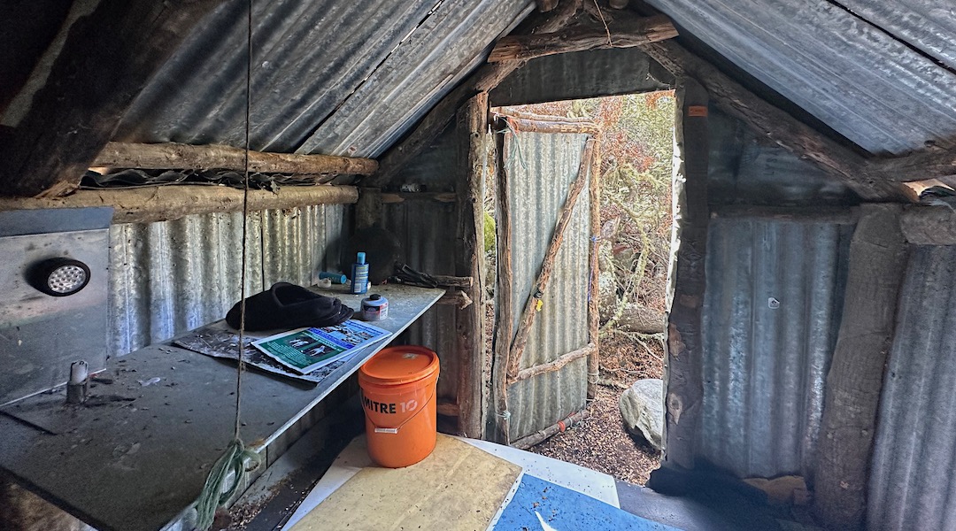 Low flying door and roof. | Dog Kennel Bivvy, Te Kahui Kaupeka Conservation Park