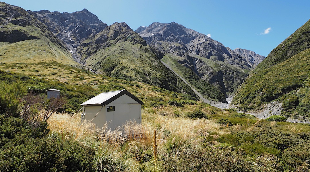 The bivvy is up on a river terrace. | Veil Bivouac, Rangitata/Rakaia Headwaters Conservation Area