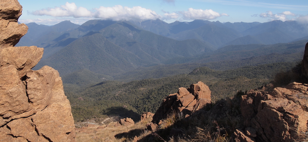 Pelorus River valley from Dun Mountain, almost in Mt Richmond Forest Park