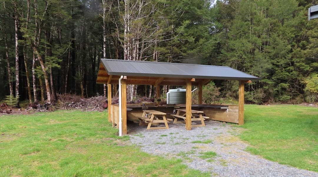 Camping shelter. | Kōhanga Atawhai/Manson-Nicholls Memorial Hut, Lewis Pass Scenic Reserve