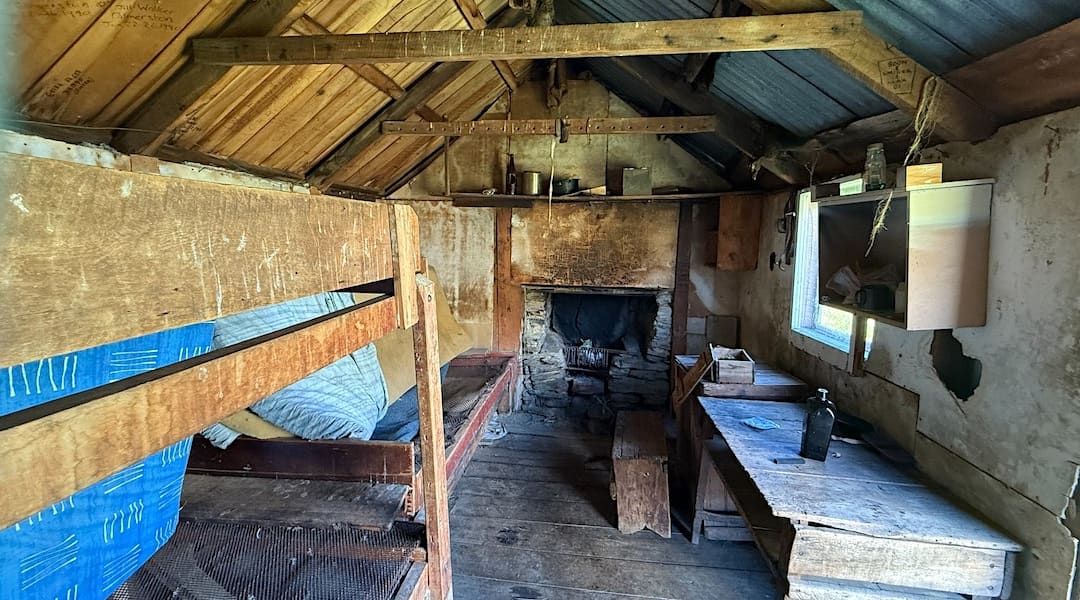Junction Hut interior old hut