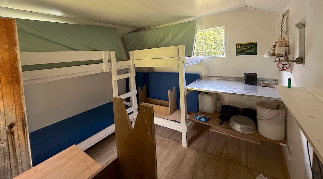 Ashton Hut interior, Eyre Mountains/Taka Rā Haka Conservation Park
