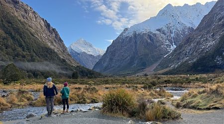Mid-winter is a great time to have a fully scenic experience along the Milford Highway. | Hollyford River/Whakatipu Ka Tuka, Fiordland National Park