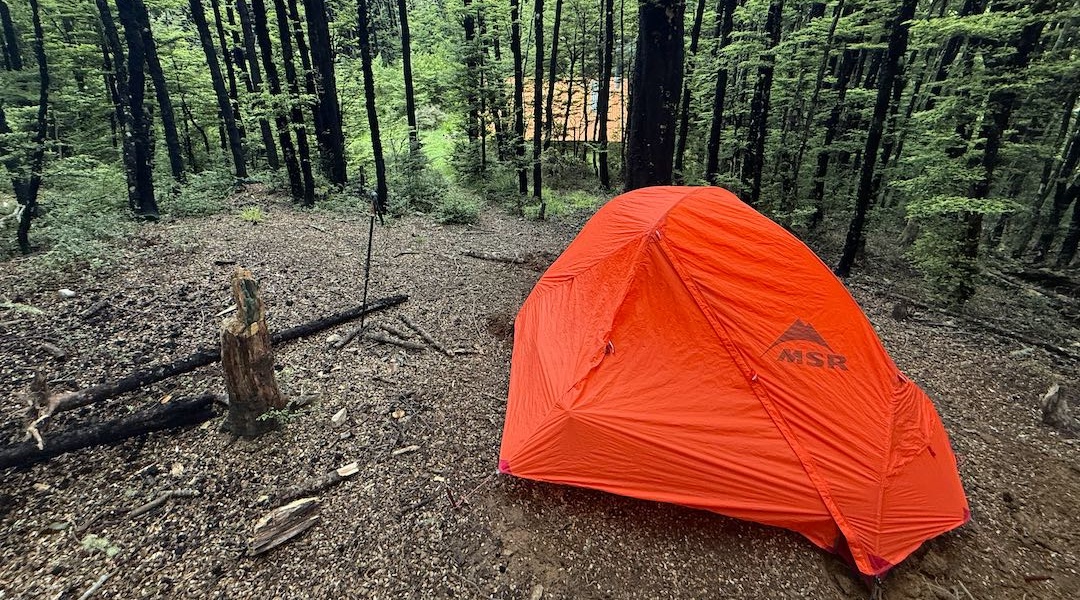 Camping in the mountain beech forest at the hut. | Benmore Hut