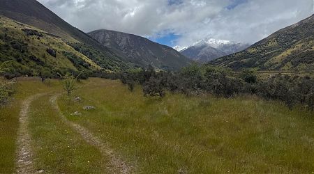 Mt Torlesse has a dusting of summer snow. |  Kowhai Stream