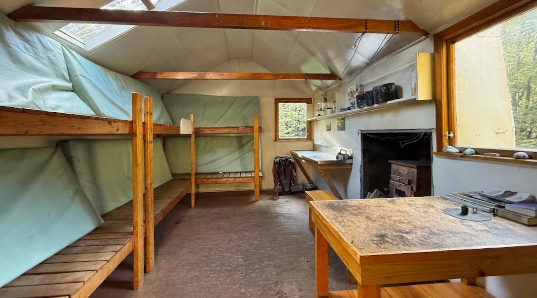 The interior has been renovated. | Youngmans Stream Hut, Puketeraki Forest Conservation Area