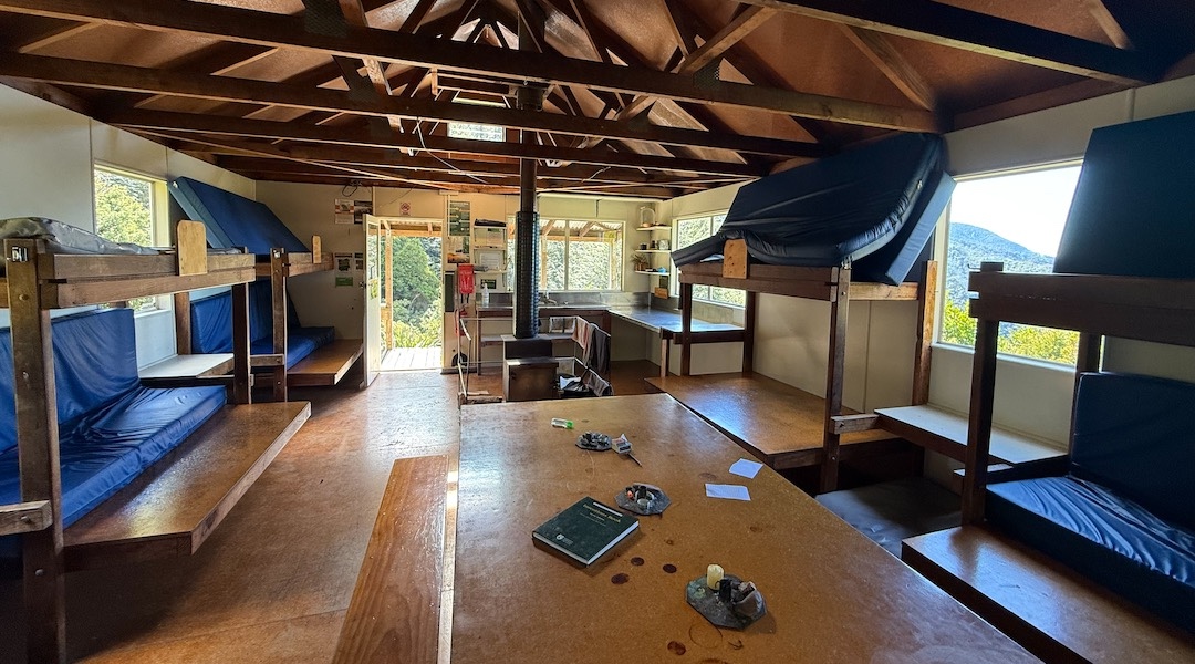 It's one big room with all the bunks. | Pinnacles Hut, Hakatere Conservation Park