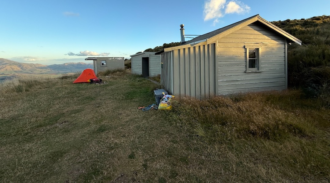 The shed, left, two bunkrooms in the middle, living room on the right. | Mt Bee Bunkrooms, Eyre Mountains/Taka Rā Haka Conservation Park