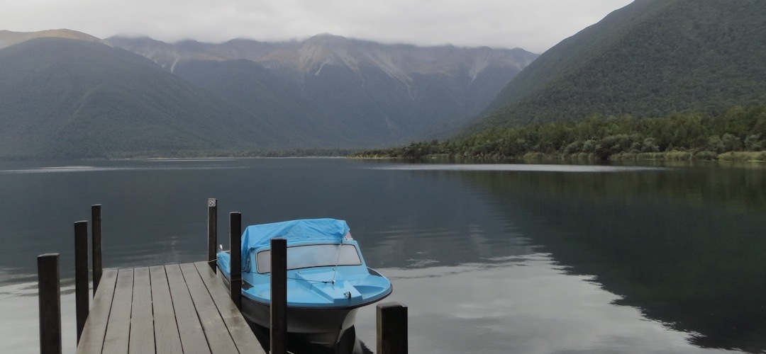 D'Urville hut jetty, Lake Rotoroa, Nelson Lakes National Park