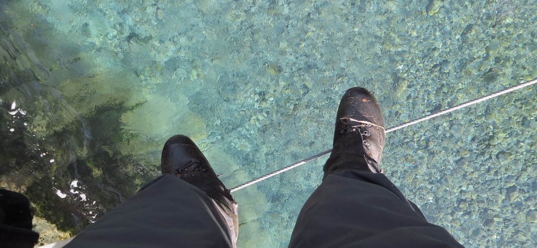 three wire bridge trick | East Mataki River, Nelson Lakes National Park